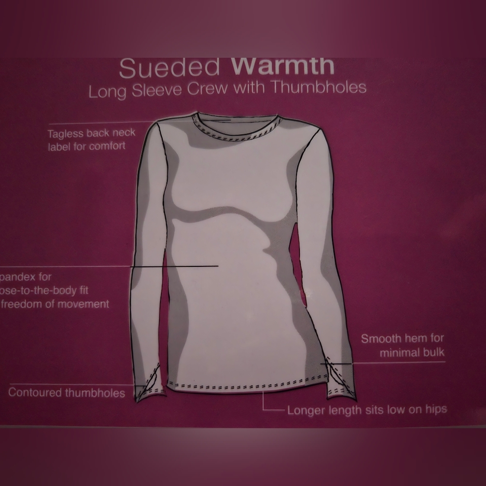 Climate Right by Cuddl Duds. Long Sleeve Crew with thumb holes XXL